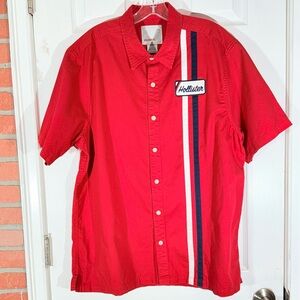 Hollister Casual Button Down Shirt Vibrant Red Men’s Size XL